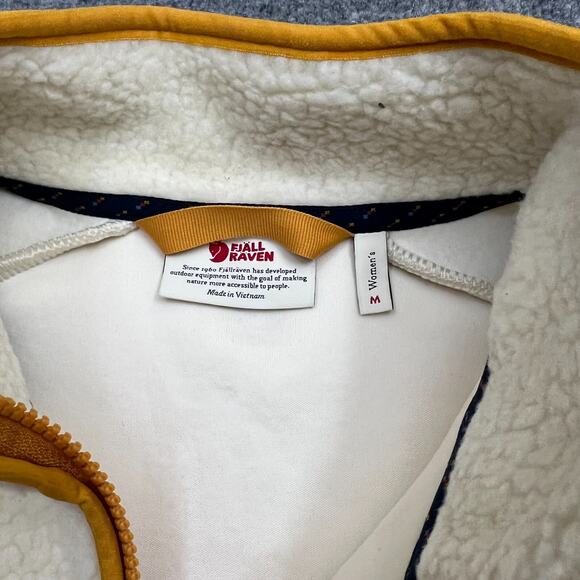Fjallraven Sherpa Jacket Women's Medium Ivory Mock Neck Raglan Sleeve Full Zip - Picture 3 of 7
